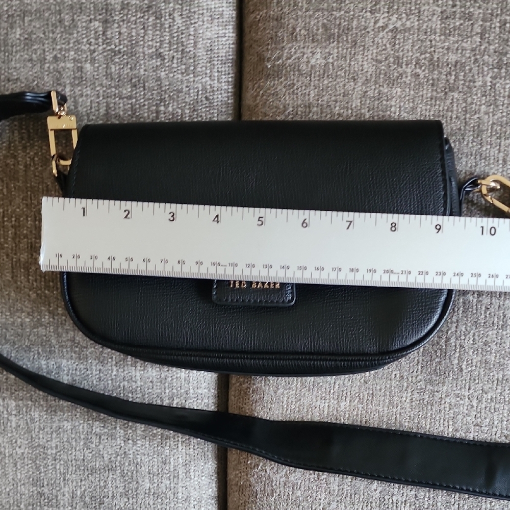 Ted Baker Black Crossbody Bag Studded Strap Mini Structured Leather Purse - Picture 8 of 11
